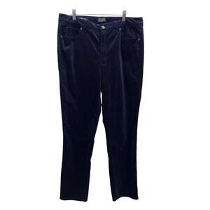 Talbots Womens Size 12 Stretch Fine Corduroy Straight Leg Pants Indigo Blue